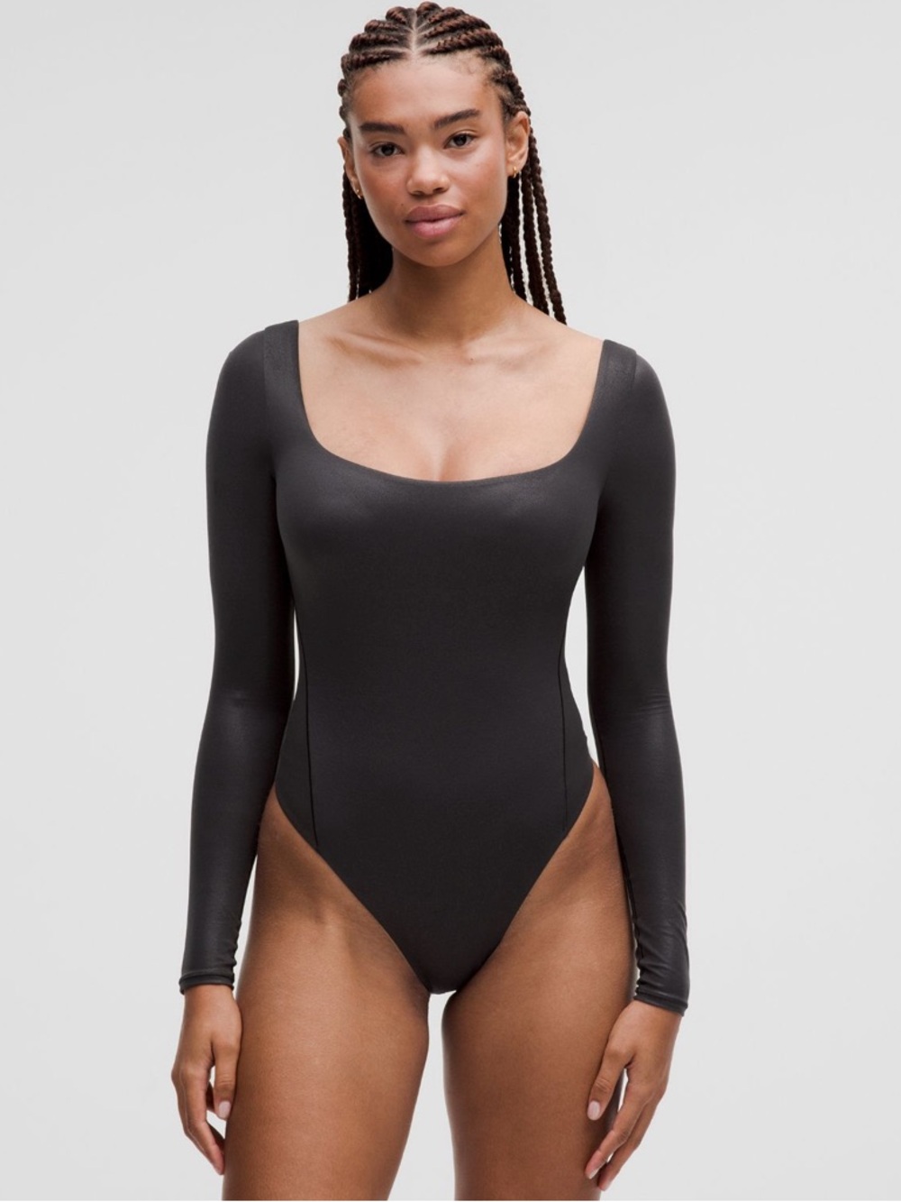 NWT Lululemon Wundermost Ultra-Soft Nulu Square-Neck
Long-Sleeve Bodysuit Shine